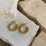 14K Gold Filled Twist Hoop Earrings